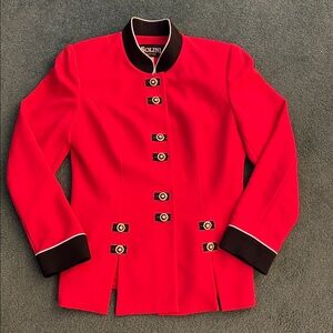 Vintage red Stunning Solini New York Rhinestone Stunning blazer Sz 8
